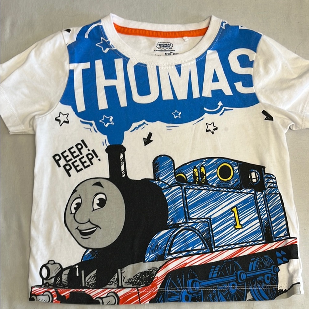 4T Thomas & Friends Blue White Short Sleeve Tee